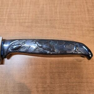 Vintage Brown & Bigelow B&B Carving 9" Knife Silver‎ Plated Ducks in Flight